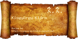 Kisgyörgy Klára névjegykártya