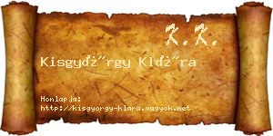 Kisgyörgy Klára névjegykártya