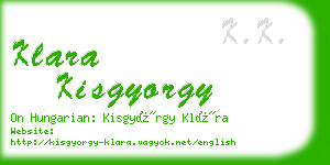 klara kisgyorgy business card